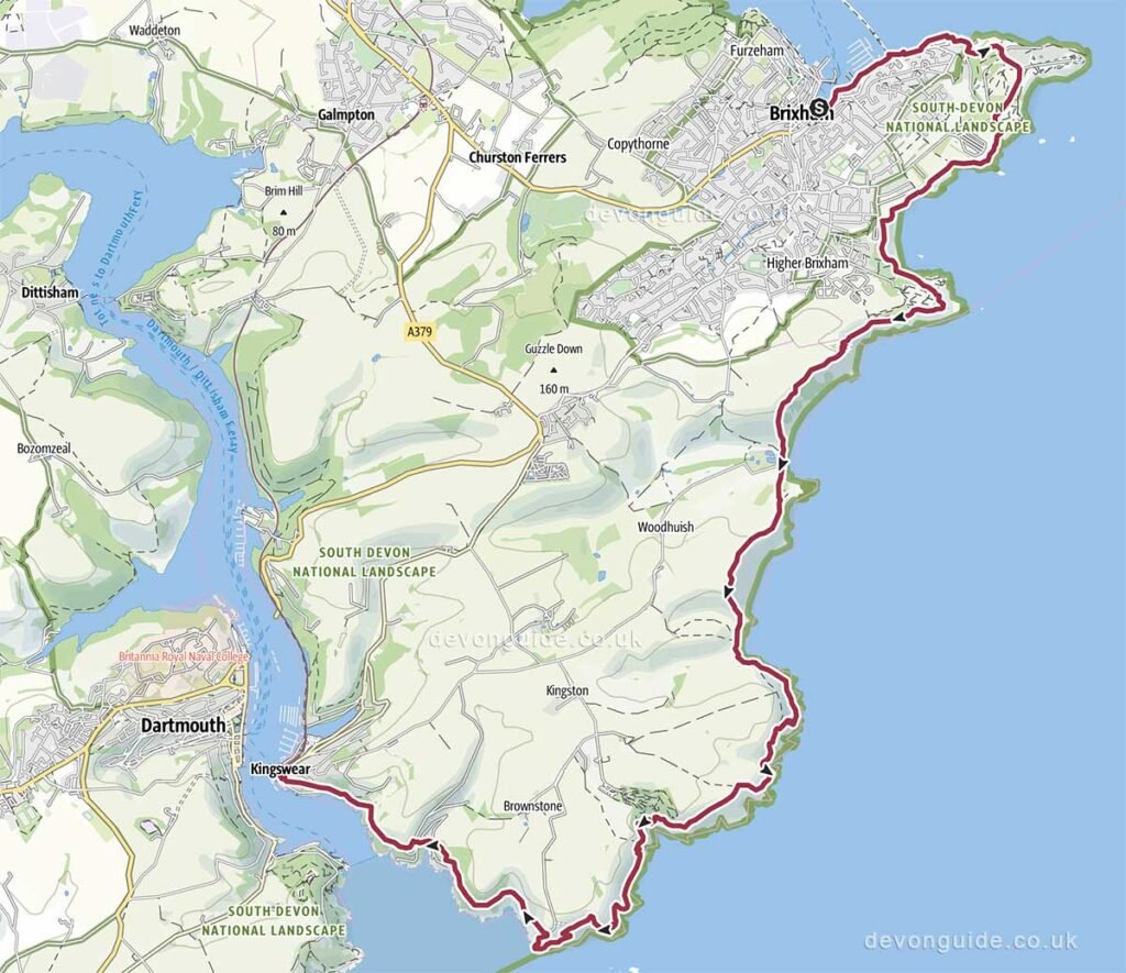 Brixham Harbour to Kingswear Walk (one way)