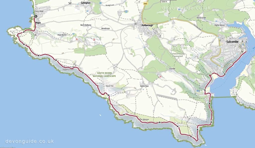 Hope Cove to Salcombe Walk SWCP (one-way)
